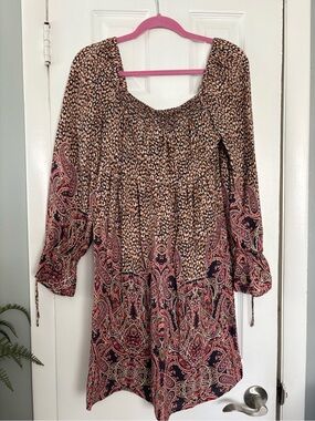 Anthropologie Mixed-Print Tunic Dress